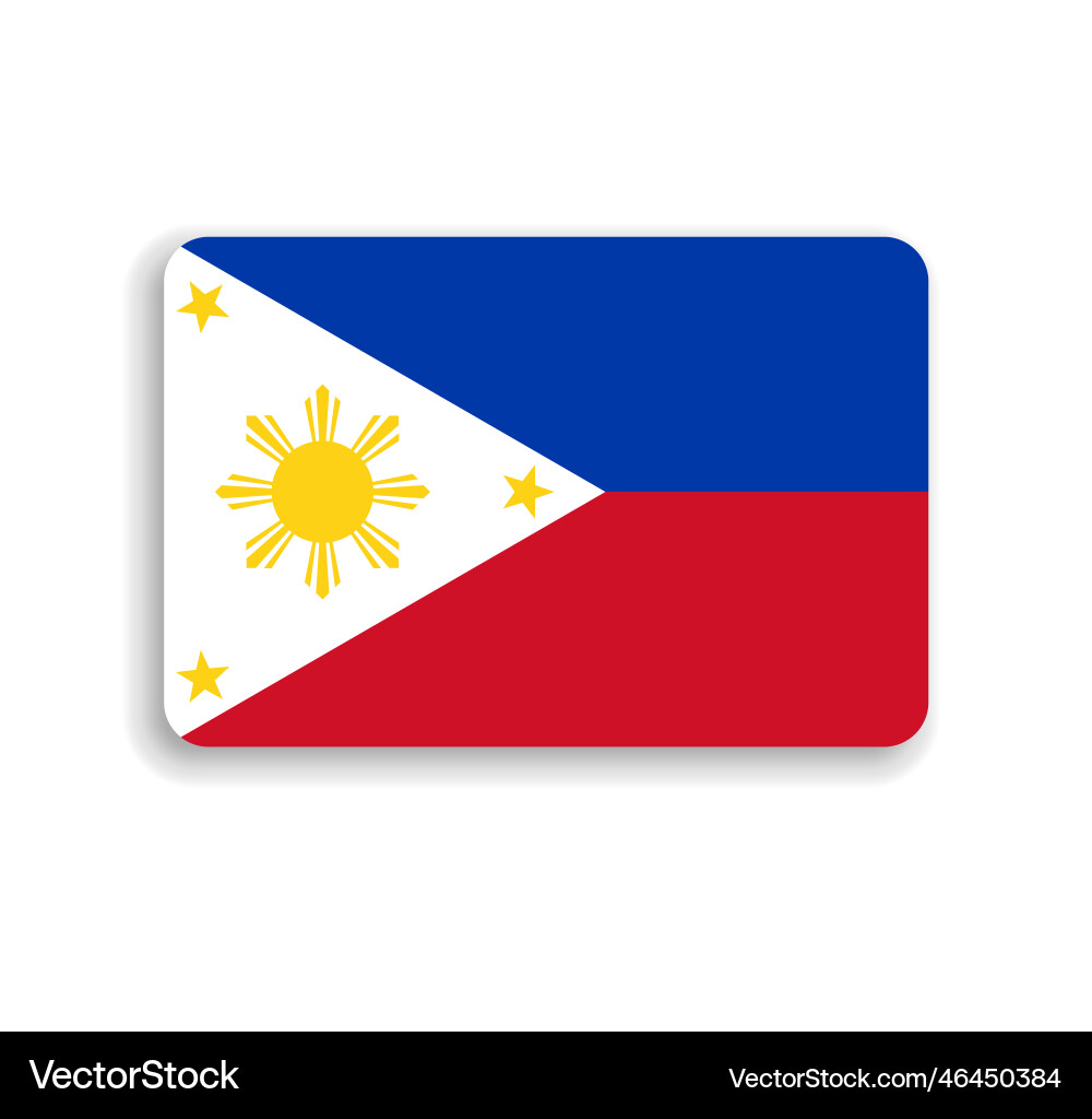 Rounded rectangle flag of philippines Vector Image