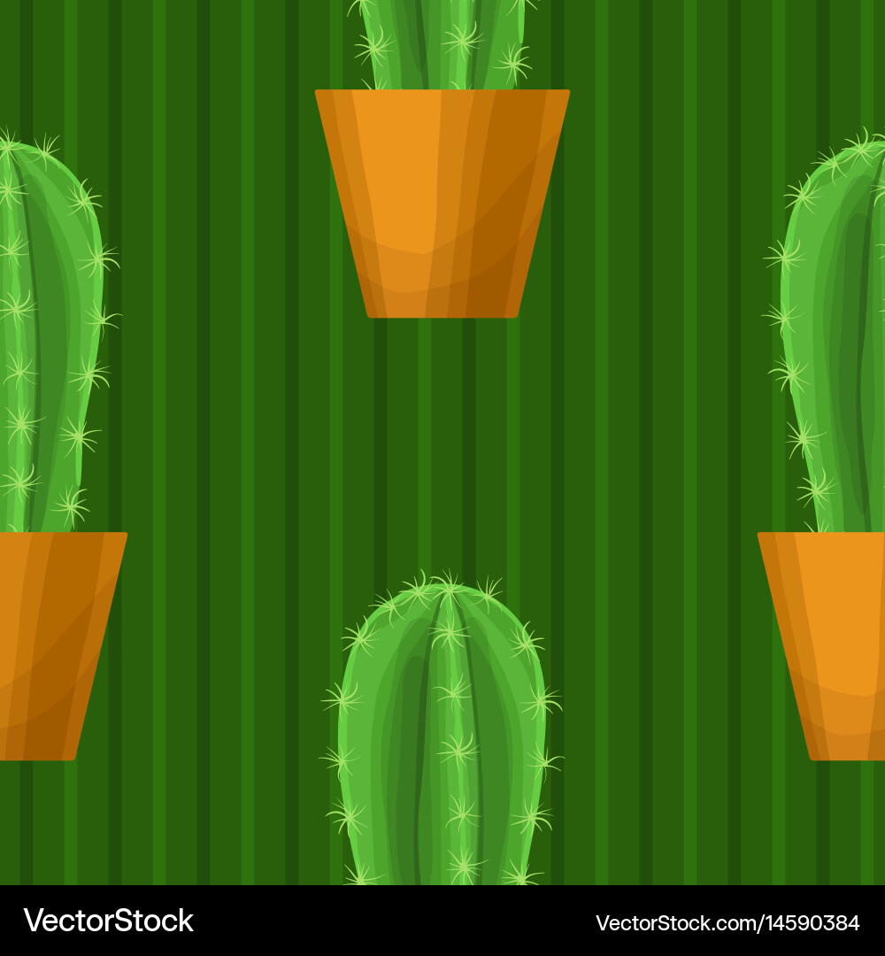 Seamless pattern with cactus Vector Image