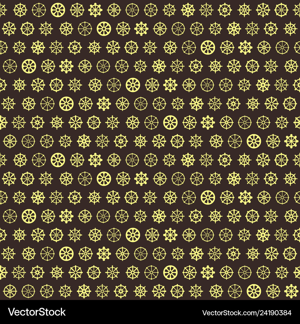Seamless pattern with dharmachakra Vector Image