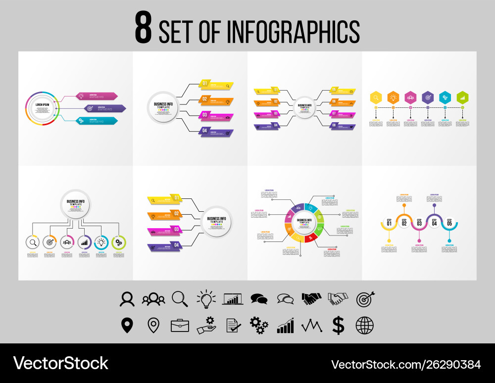 Set of infographics elements design template Set of infographics elements design template vector image