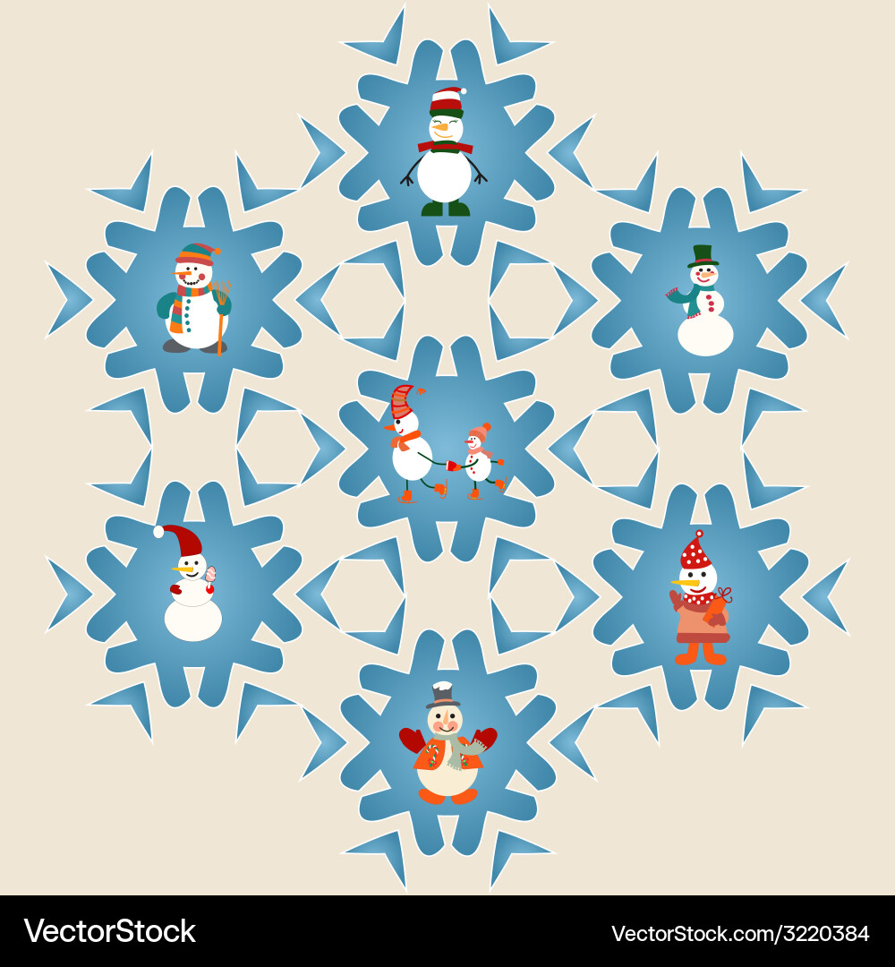 Set of snowman pattern Vector Image