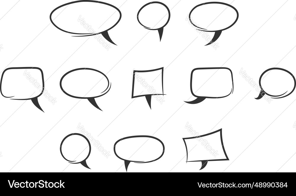 Set talk bubbles speech blank empty bubble icon Set talk bubbles speech blank empty bubble icon vector image