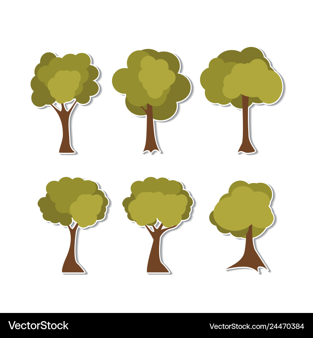 Tree icons set vector image