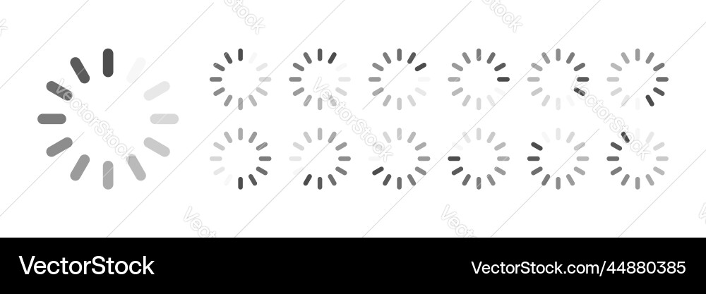 Circular loading buffering icons Circular loading buffering icons vector image