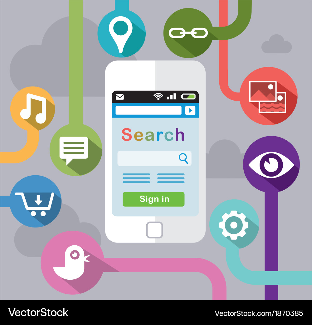 Cloud computing with a smartphone Vector Image