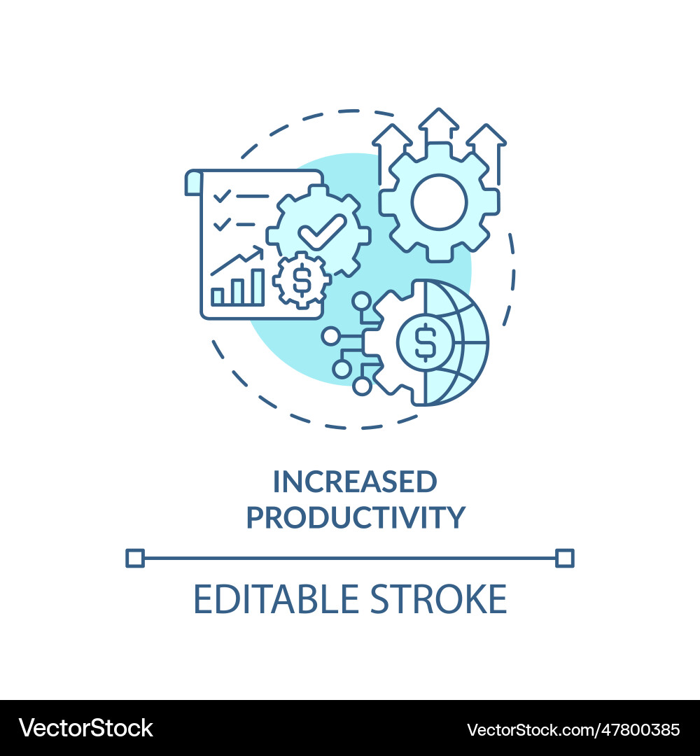 Customizable increased productivity linear icon Vector Image