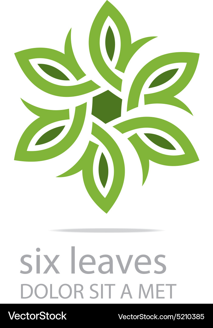 Ecology Leaves Logo Circle Vector Image