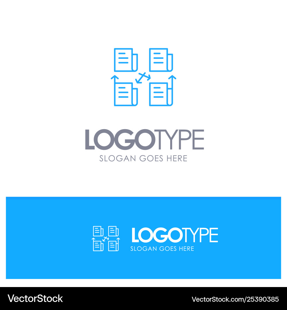 Exchange file folder data privacy blue outline vector image