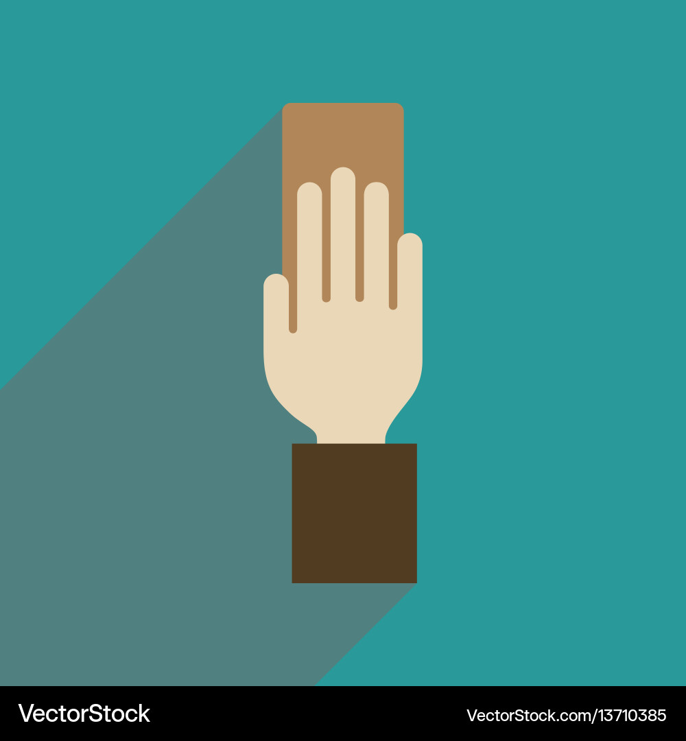 Flat web icon with long shadow referee card Vector Image