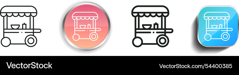 Food stall icon thin linear regular and button vector image