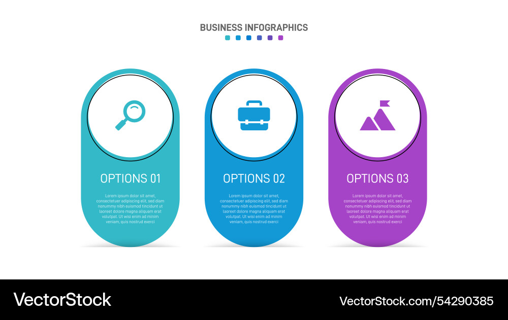 Horizontal progress bar featuring 3 arrow-shaped Vector Image