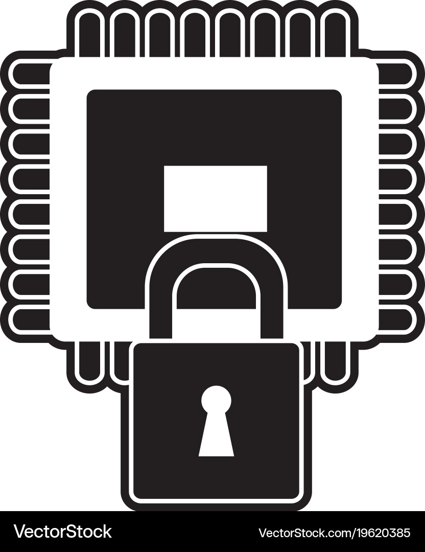 Isolated processor design vector image