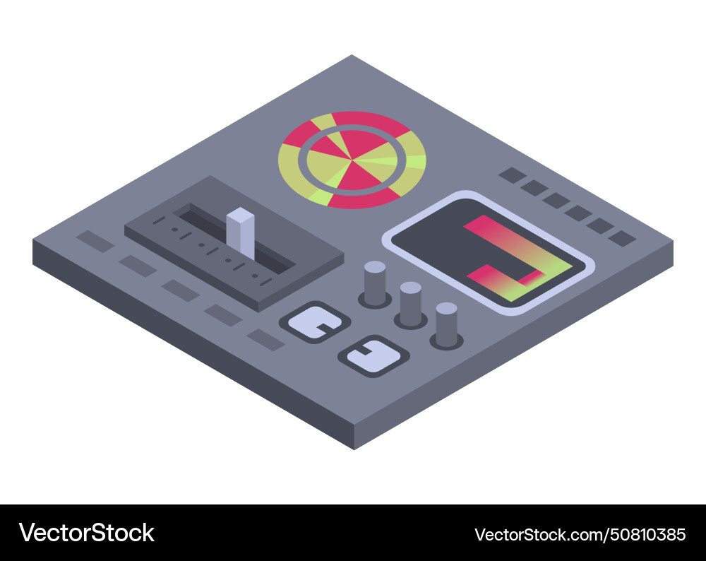 Isometric control panel spaceship with slider Isometric control panel spaceship with slider vector image