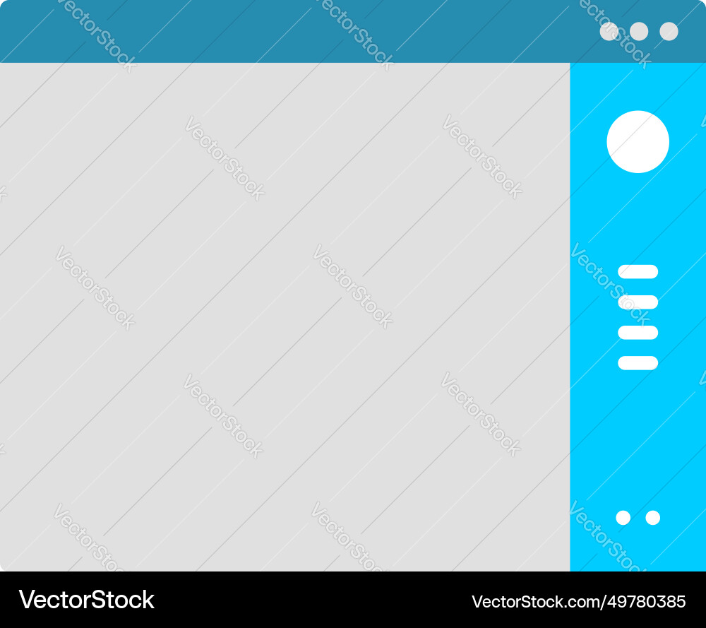 Lateral right flat website prototype icon Vector Image