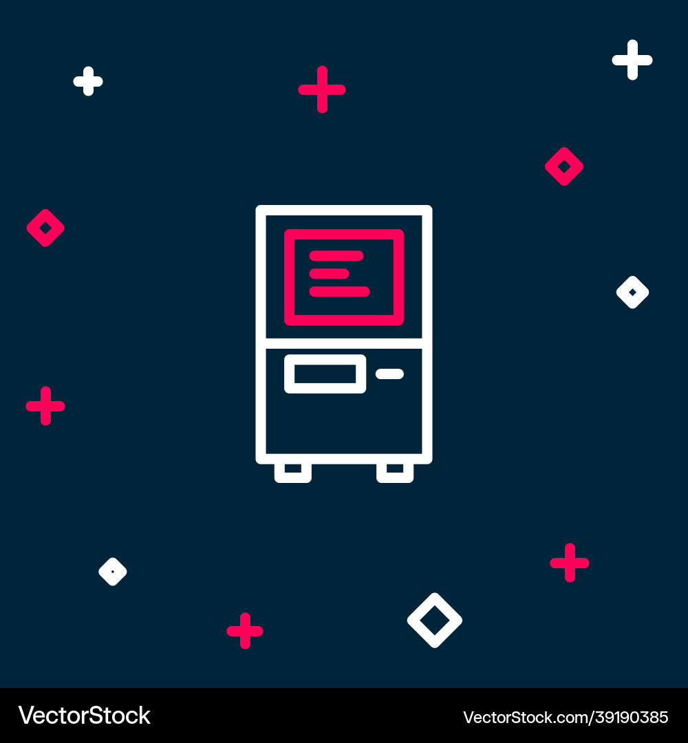 Line atm - automated teller machine icon isolated Line atm - automated teller machine icon isolated vector image