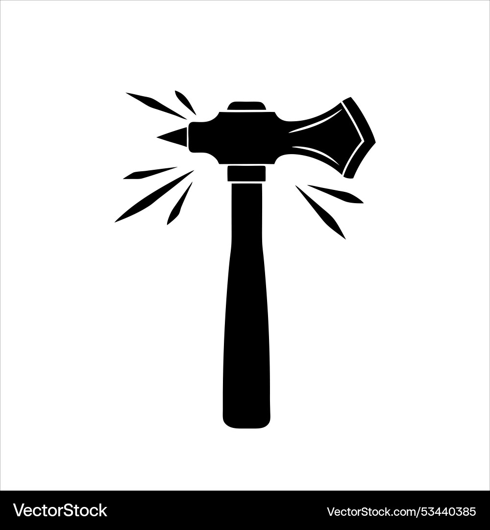 Minimalist Hammer Black Silhouette Design Vector Image