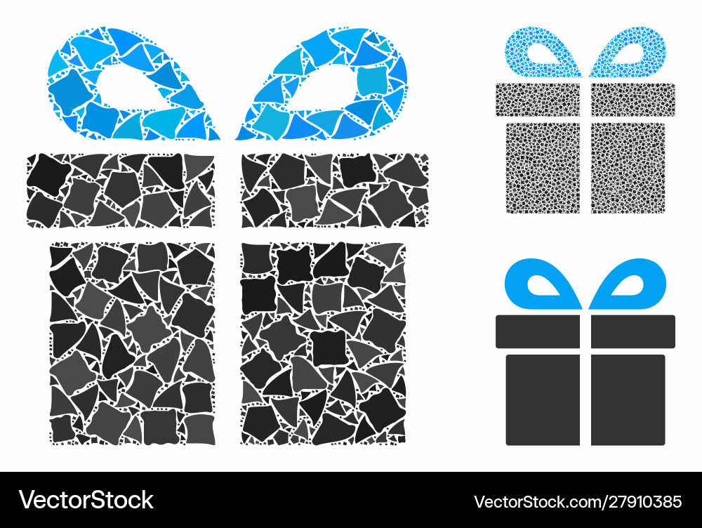 Present mosaic icon humpy items Present mosaic icon humpy items Vector Image