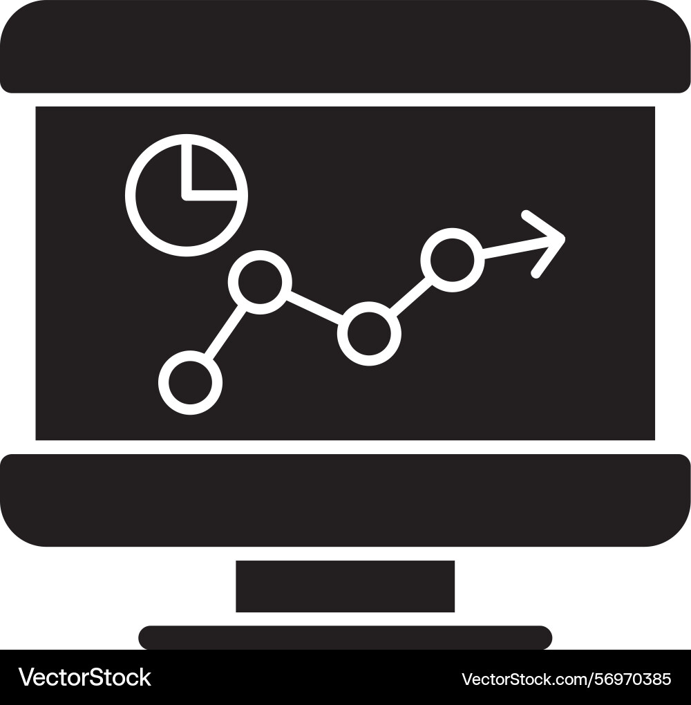 Presentation graph glyph style icon design Vector Image