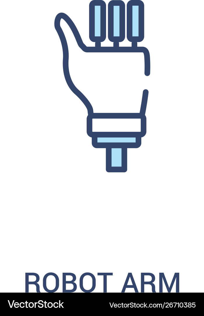 Robot arm concept 2 colored icon simple line Robot arm concept 2 colored icon simple line vector image