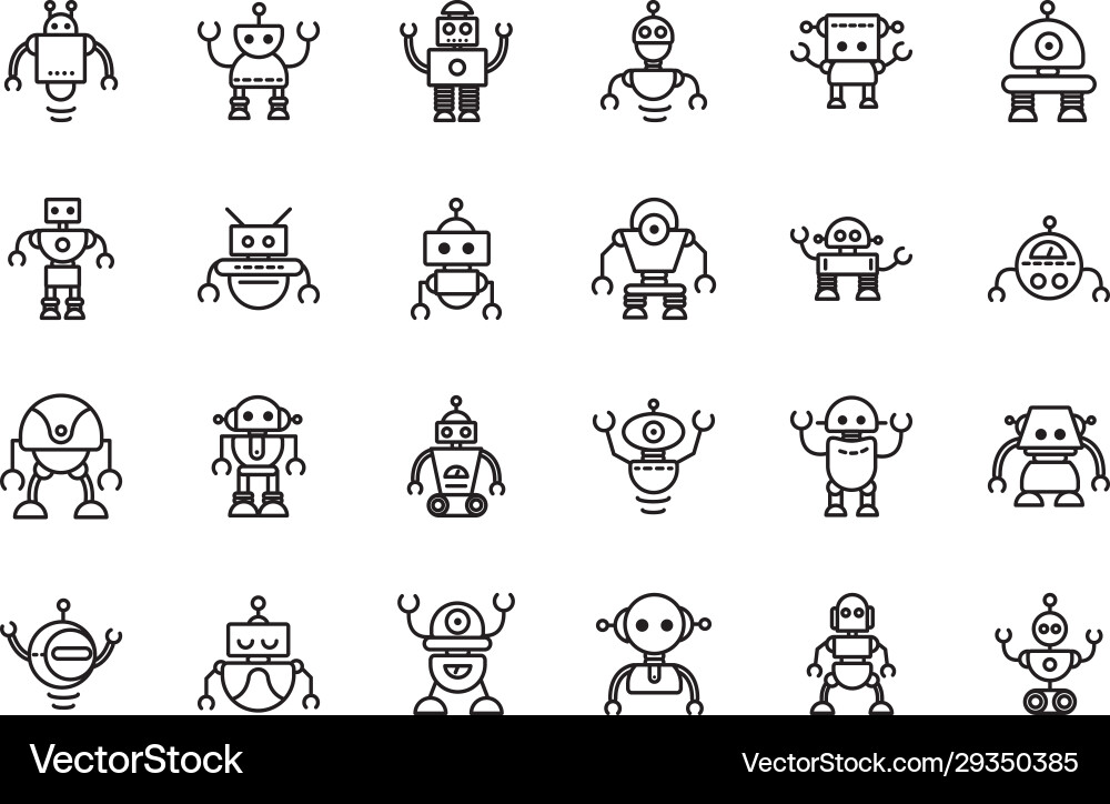 Robot technology character artificial machine vector image