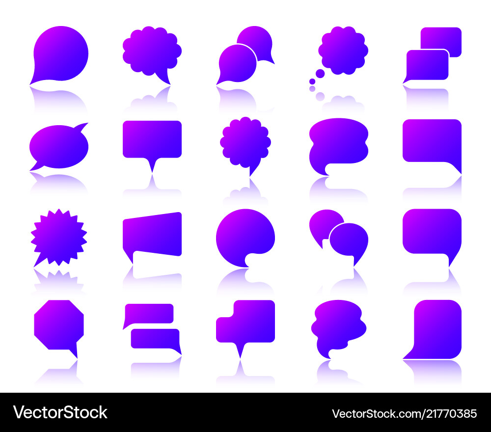 Speech Bubble Icon Set - Gradient vector image