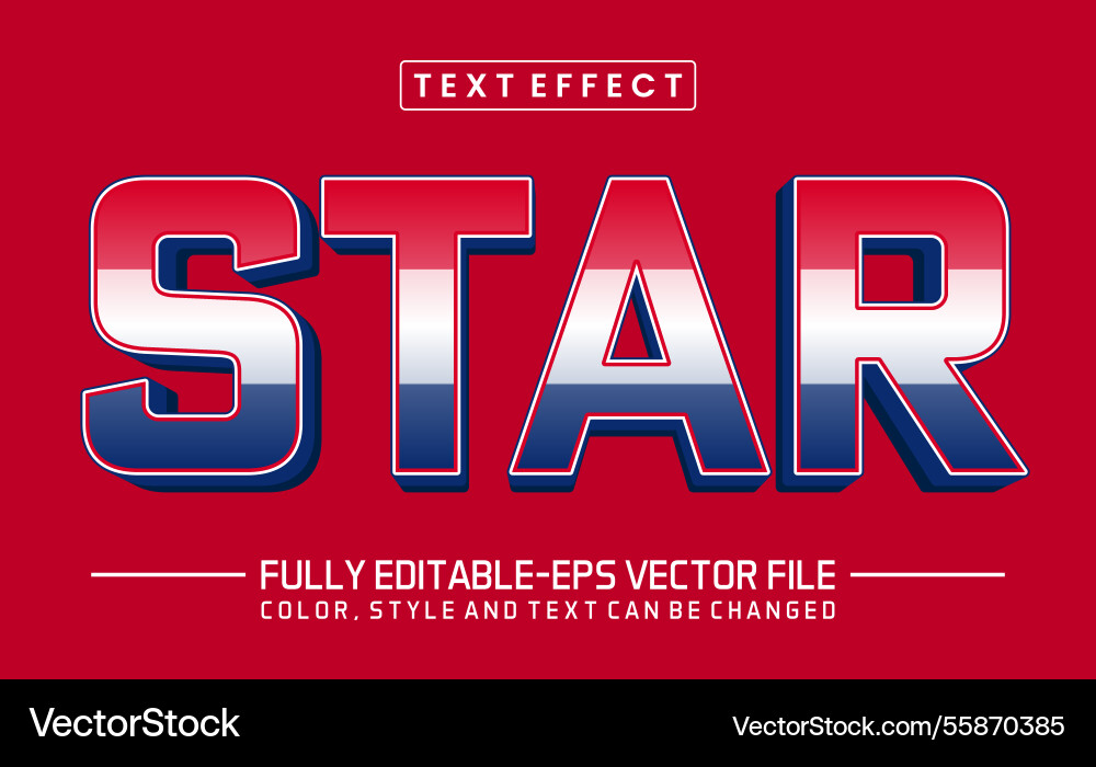 Star Font Text Effect - Editable vector image