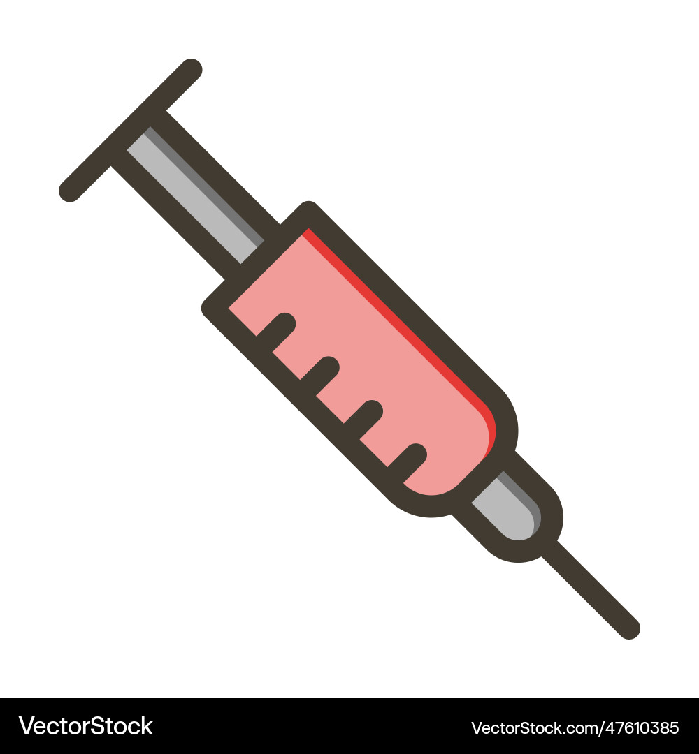 Syringe thick line filled colors for personal Vector Image