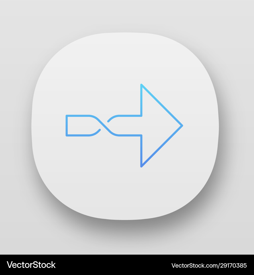 Twisted arrow app icon direction arrowhead cursor Twisted arrow app icon direction arrowhead cursor vector image