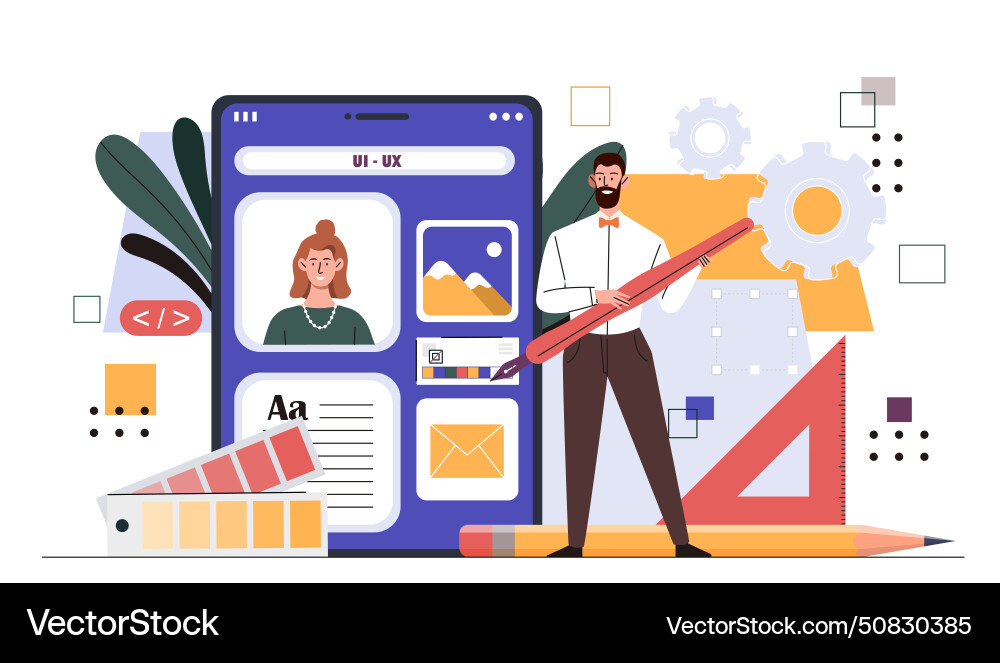Web ui and ux design Web ui and ux design vector image