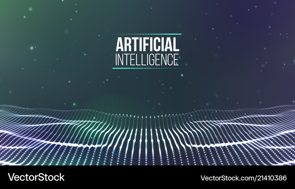 3D Tech Grid Abstract Network Vector Image