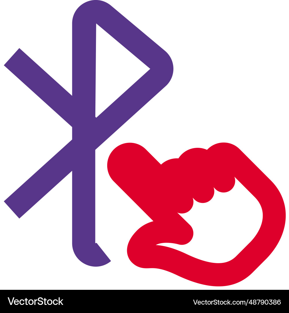Bluetooth option activated with hand click vector image