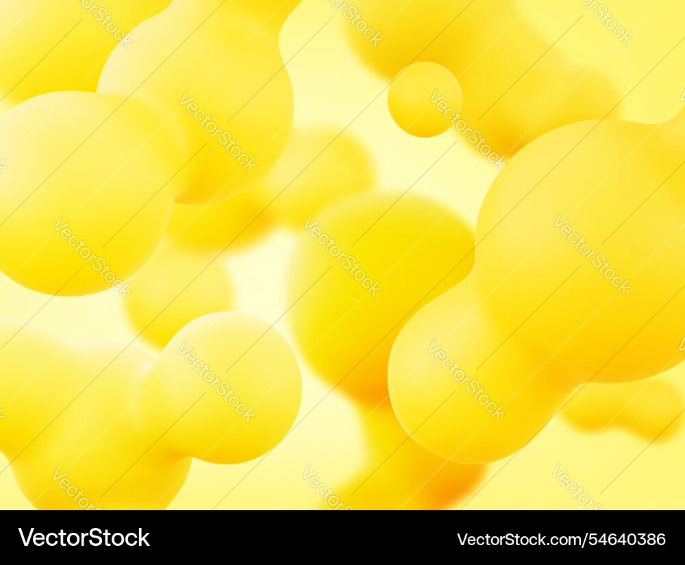 Bright yellow banner with 3d blobs Bright yellow banner with 3d blobs vector image