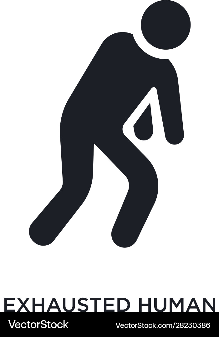 Exhausted human isolated icon simple element from vector image