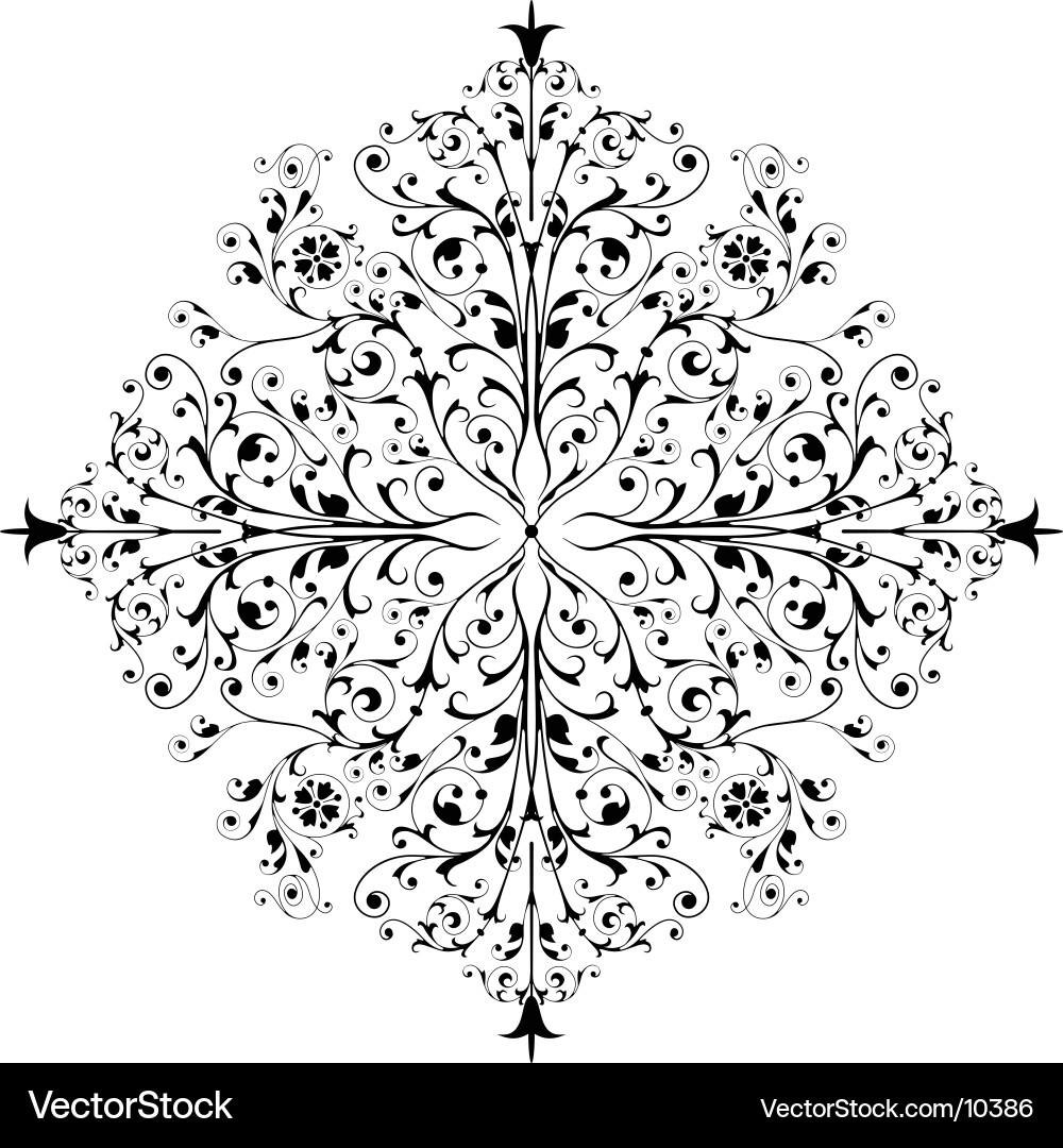 Floral Scroll Pattern Vector Image
