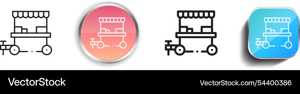 Food stall icon thin linear regular and button vector image