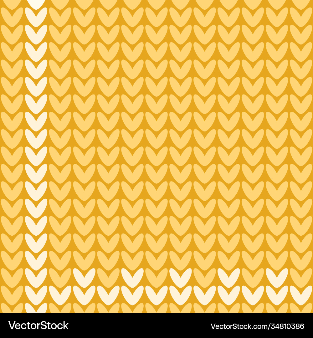 Knitted texture in yellow color with simple vector image
