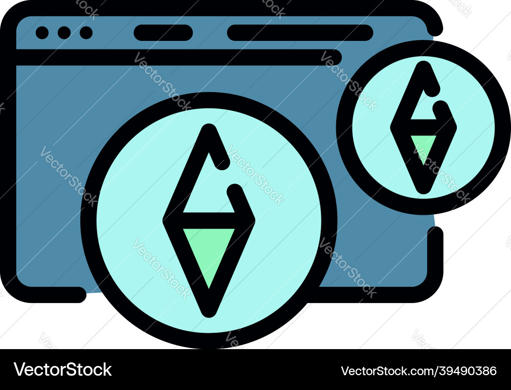 Mining web page icon color outline Vector Image