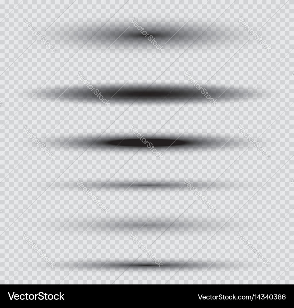 Shadows set on transparent background vector image