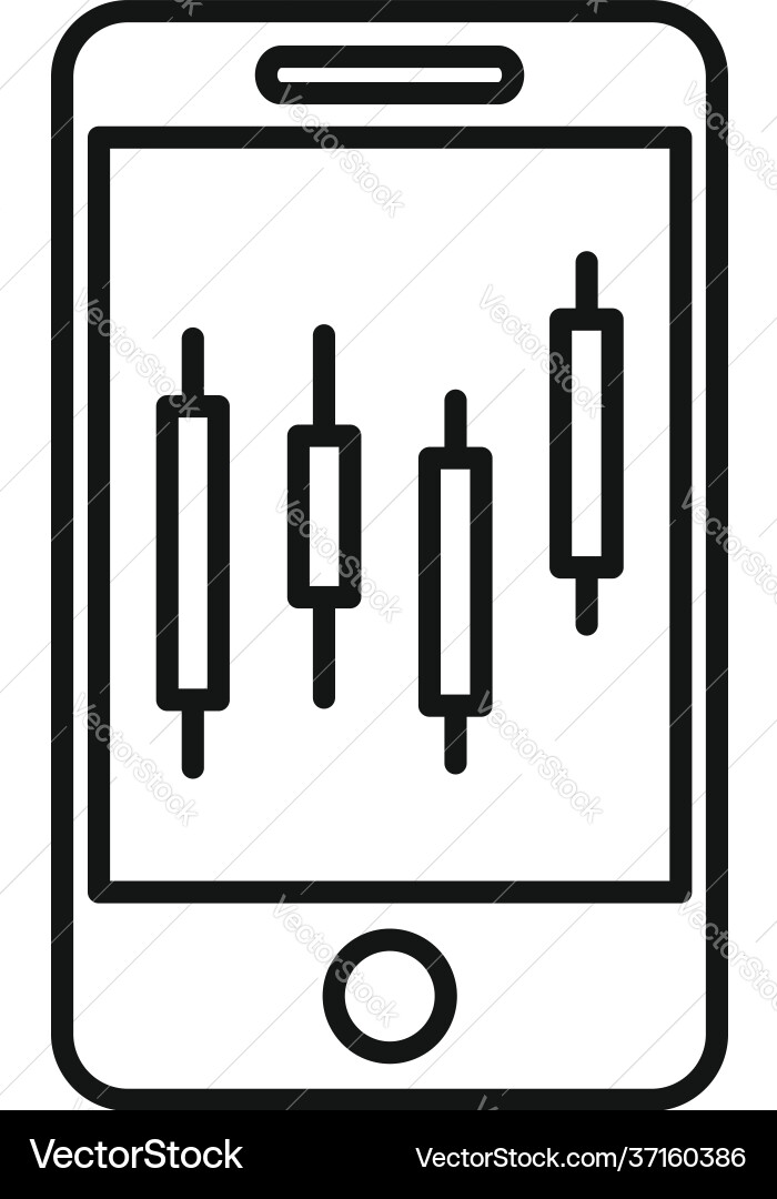 Trader smartphone icon outline style Vector Image
