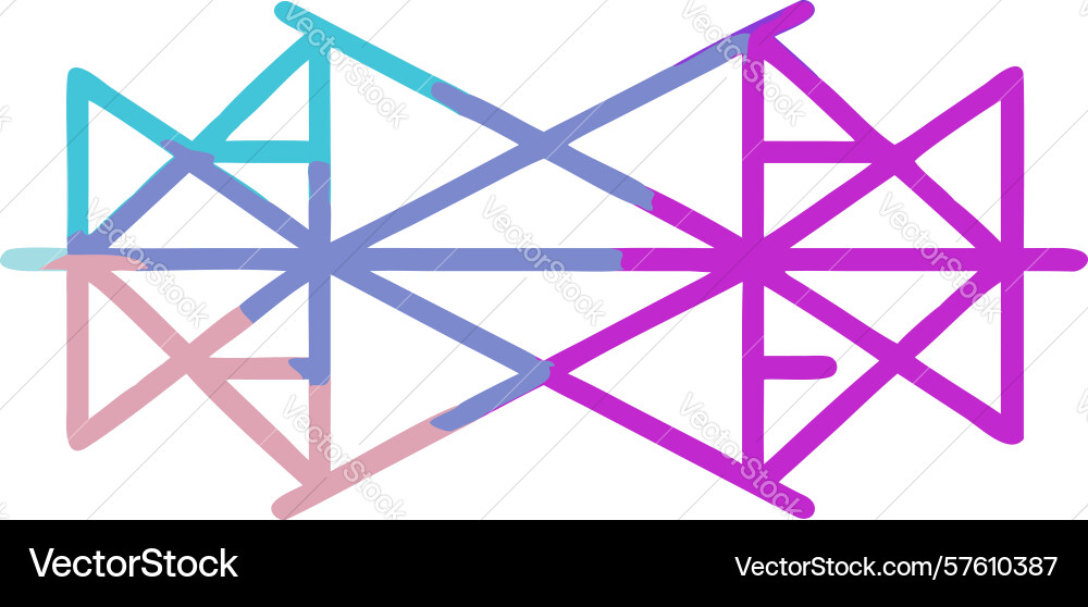 Abstract line pattern dynamic intersecting vector image