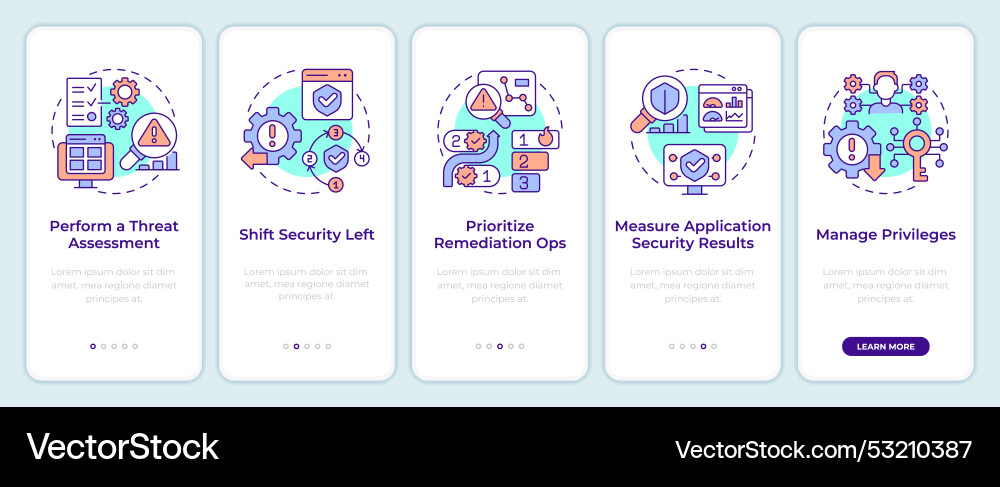 Application security best practices onboarding Application security best practices onboarding vector image