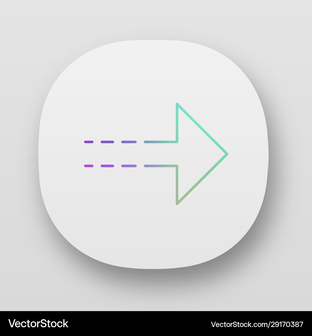 Arrow with dotted line app icon rightward Vector Image
