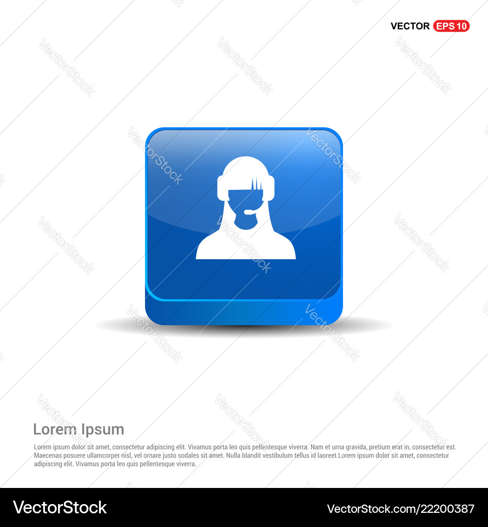 Call user icon - 3d blue button Call user icon - 3d blue button vector image