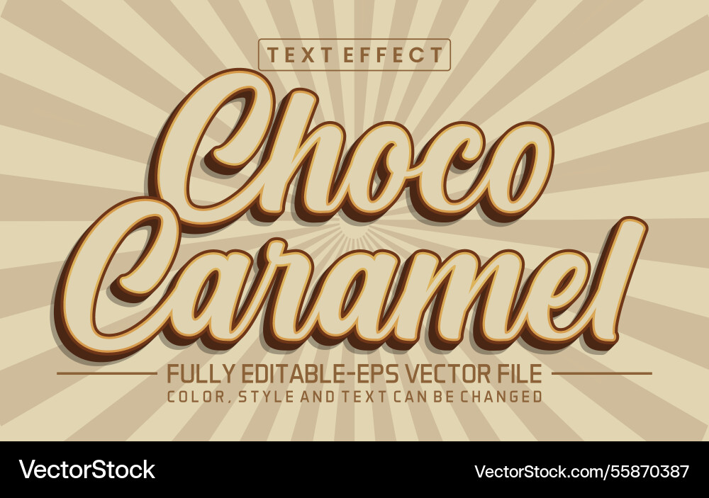 Choco caramel font text effect editable Choco caramel font text effect editable vector image