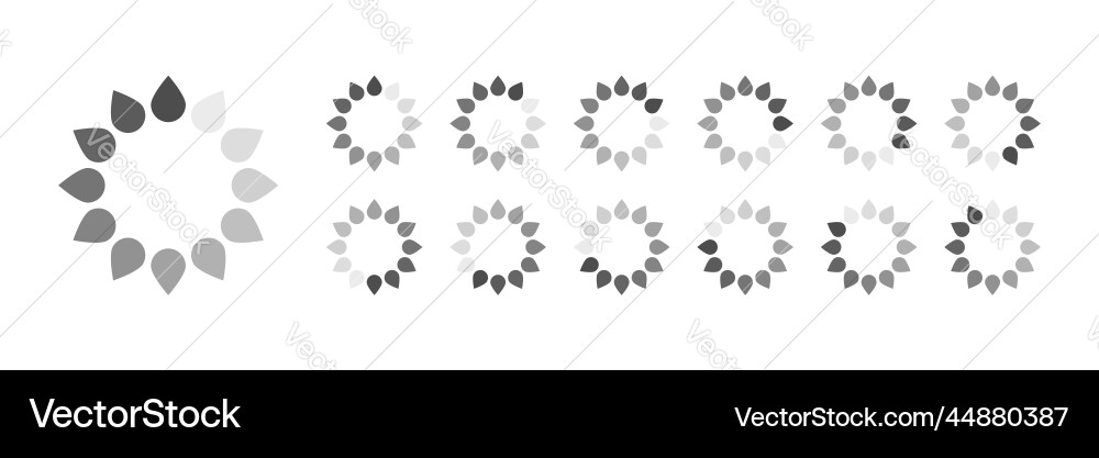 Circular loading buffering icons Circular loading buffering icons vector image