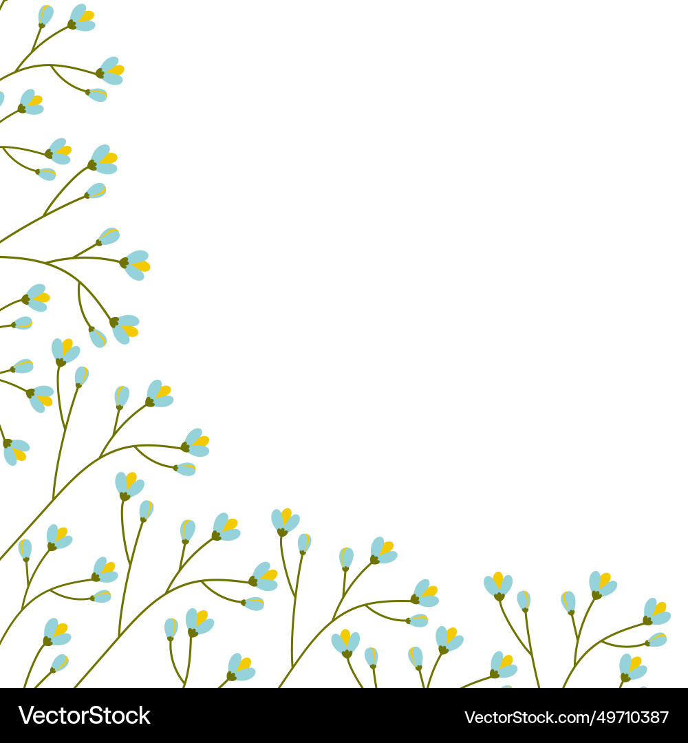 Corner frame of blooming branches with copy space Corner frame of blooming branches with copy space Vector Image