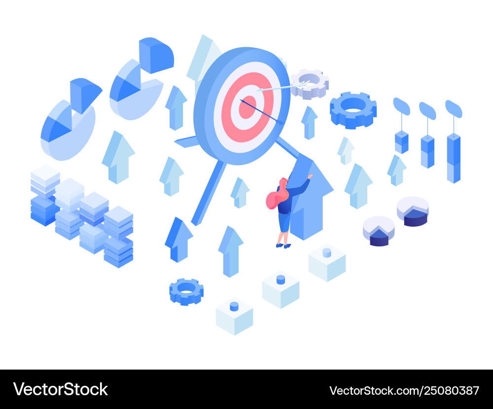 Data analytics metrics isometric Data analytics metrics isometric vector image