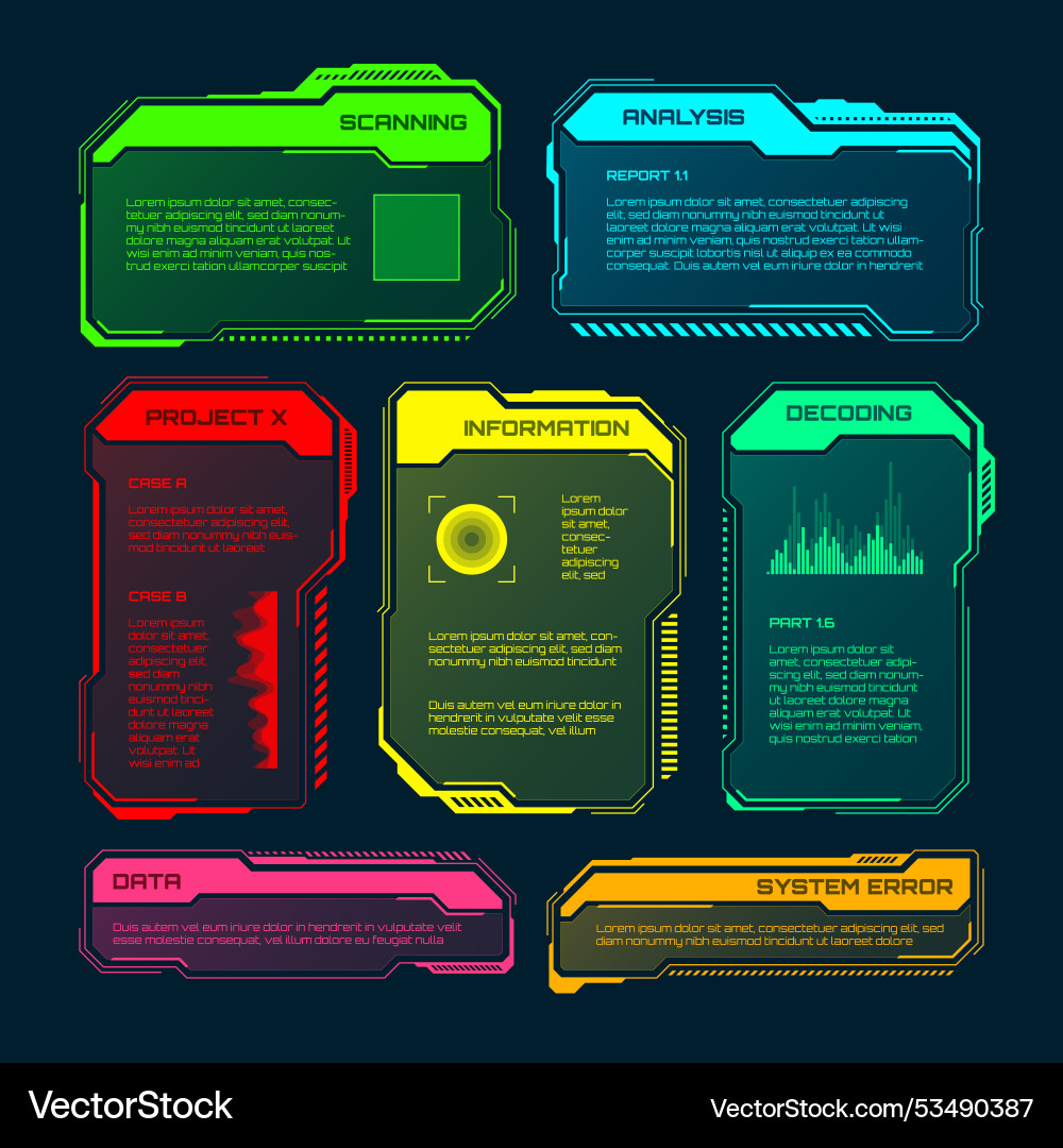 Futuristic hud or ui elements sci-fi user Futuristic hud or ui elements sci-fi user vector image