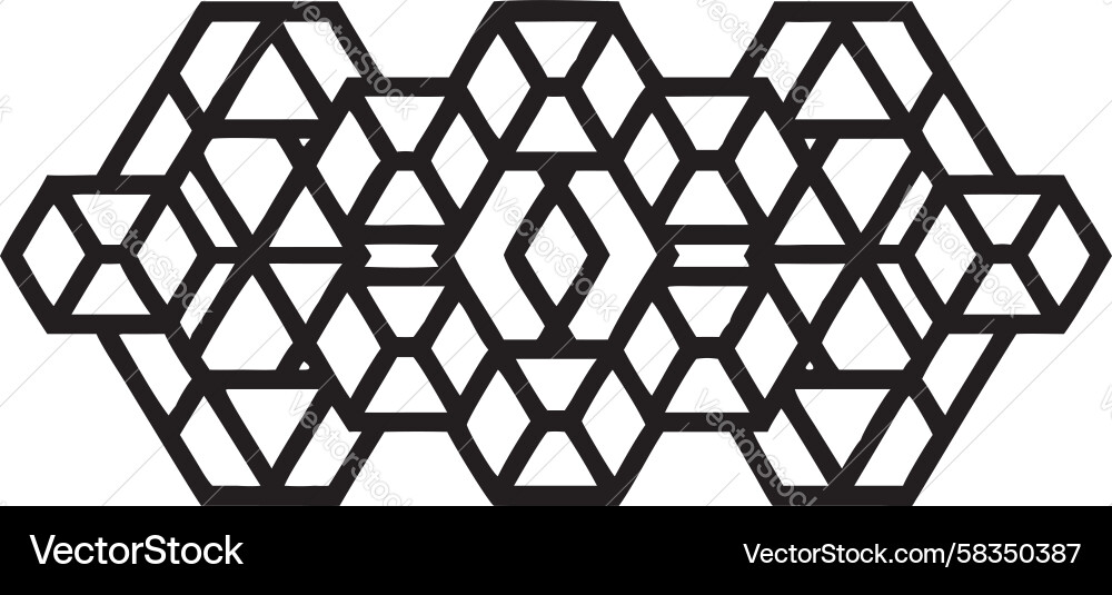 Intricate Isometric Hexagonal Pattern Vector Image