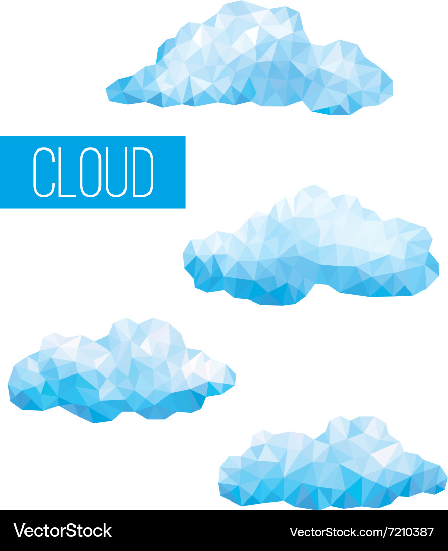 Low Poly Cloudscape - Triangular Clouds Vector Image